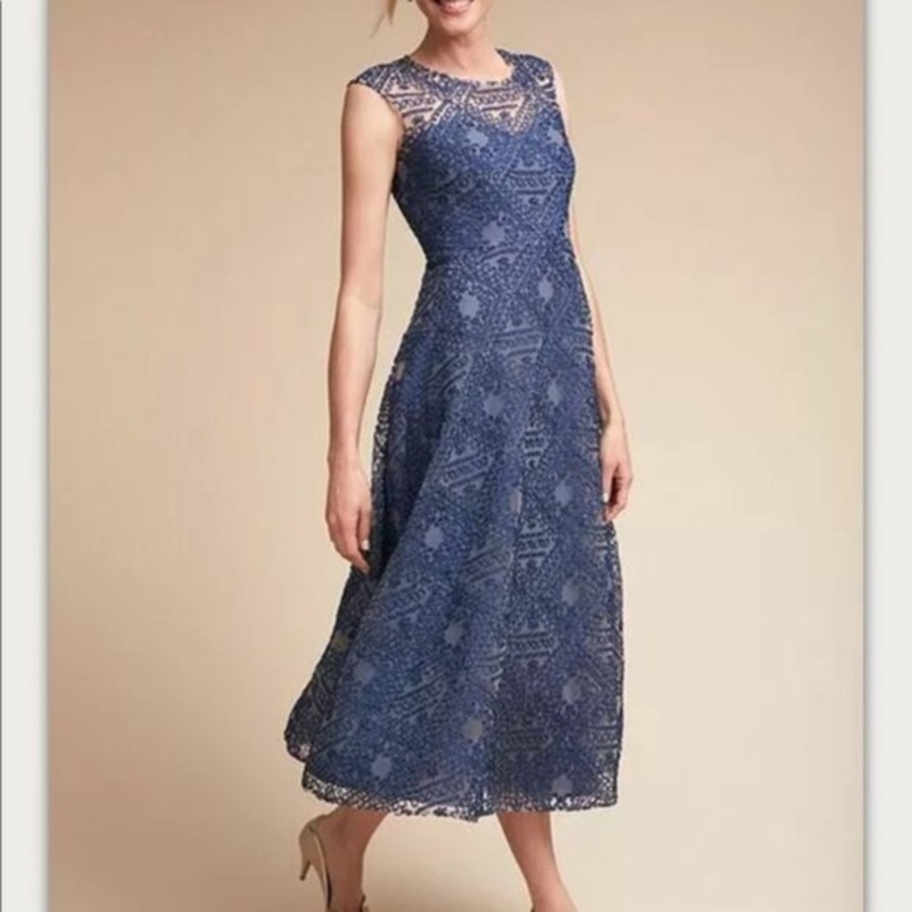 BHLDN Dresses | Bhldn Sara Emanuel Presley Dress Blue